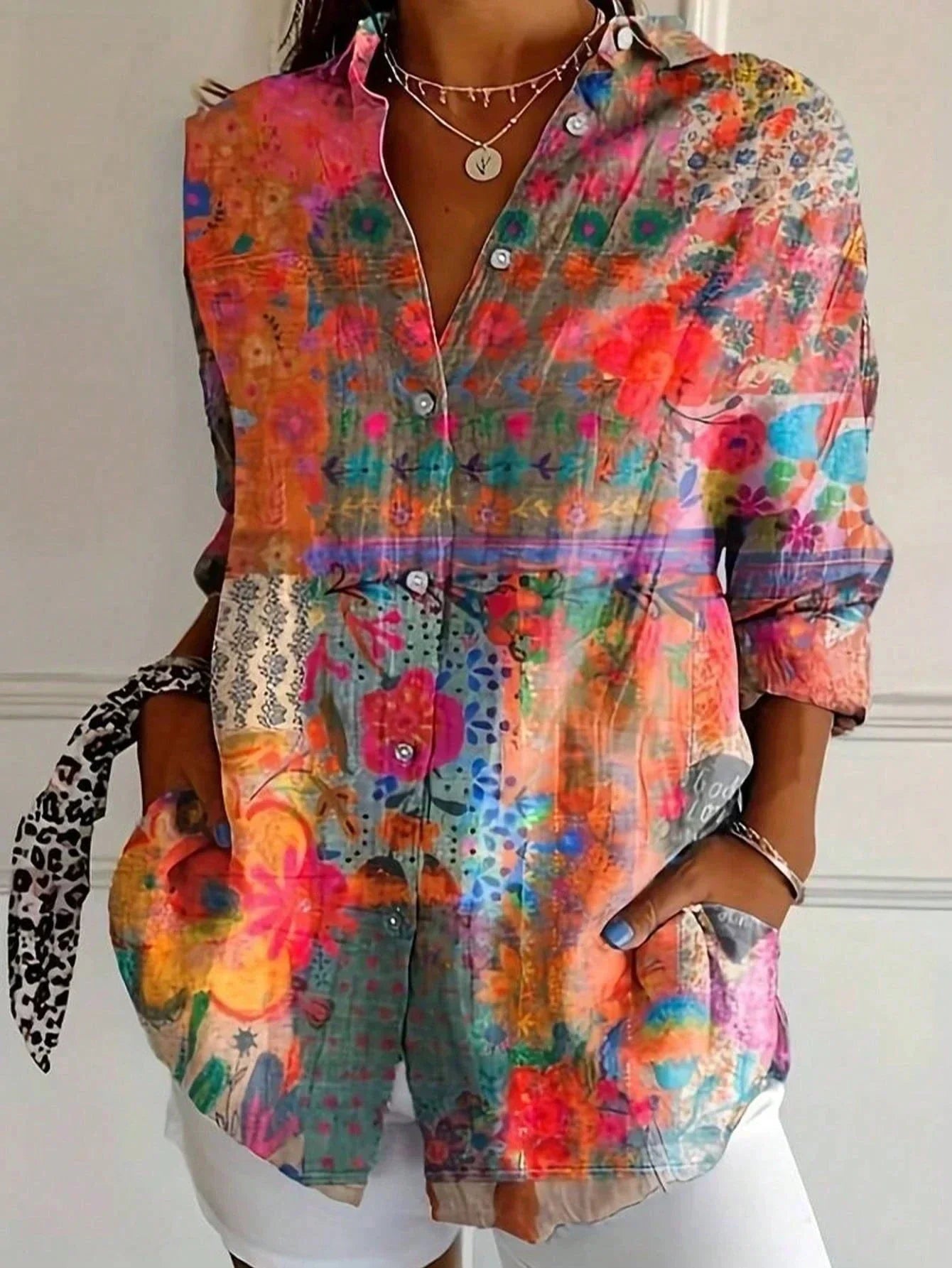 Sofia - Farverig Printbluse