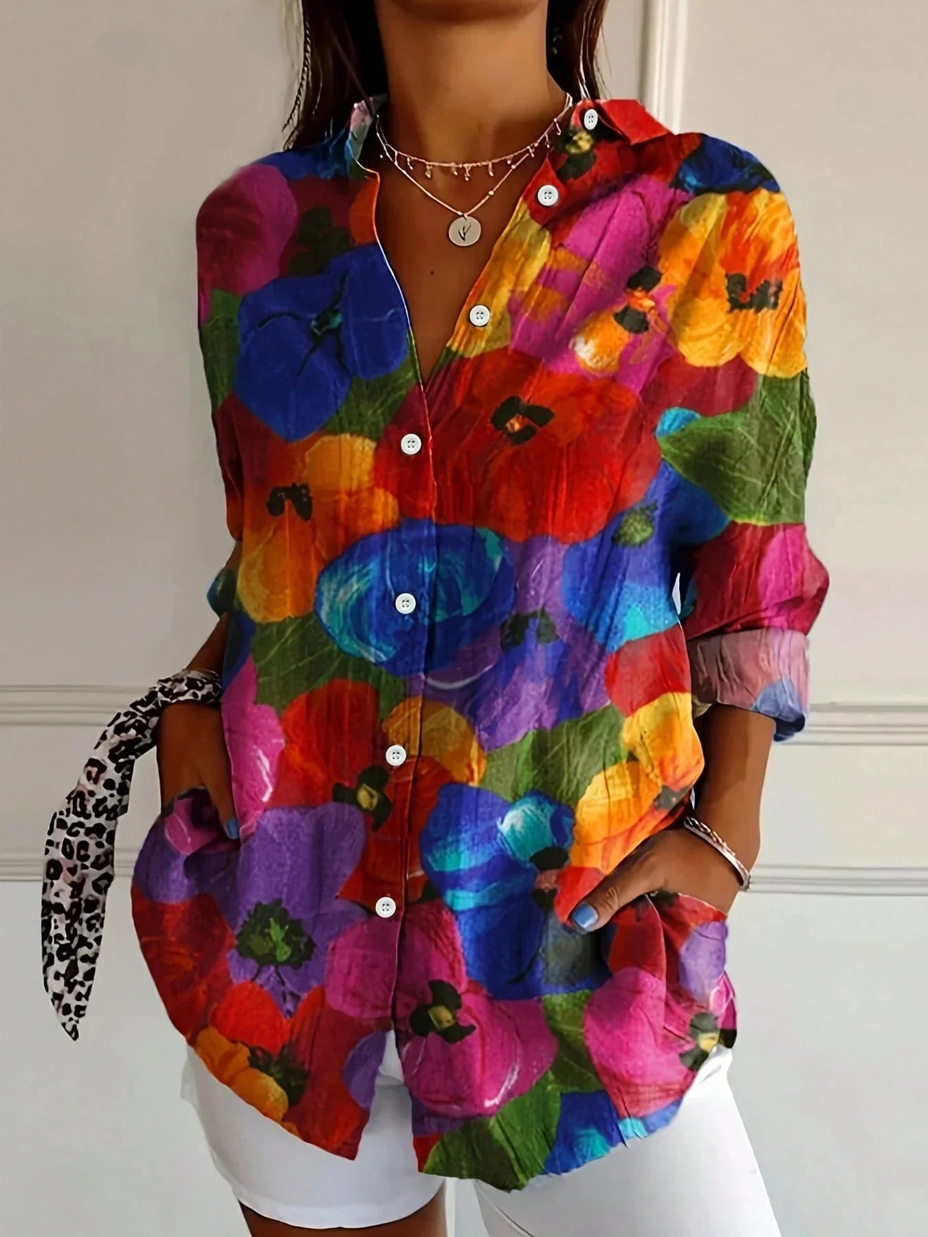 Sofia - Farverig Printbluse