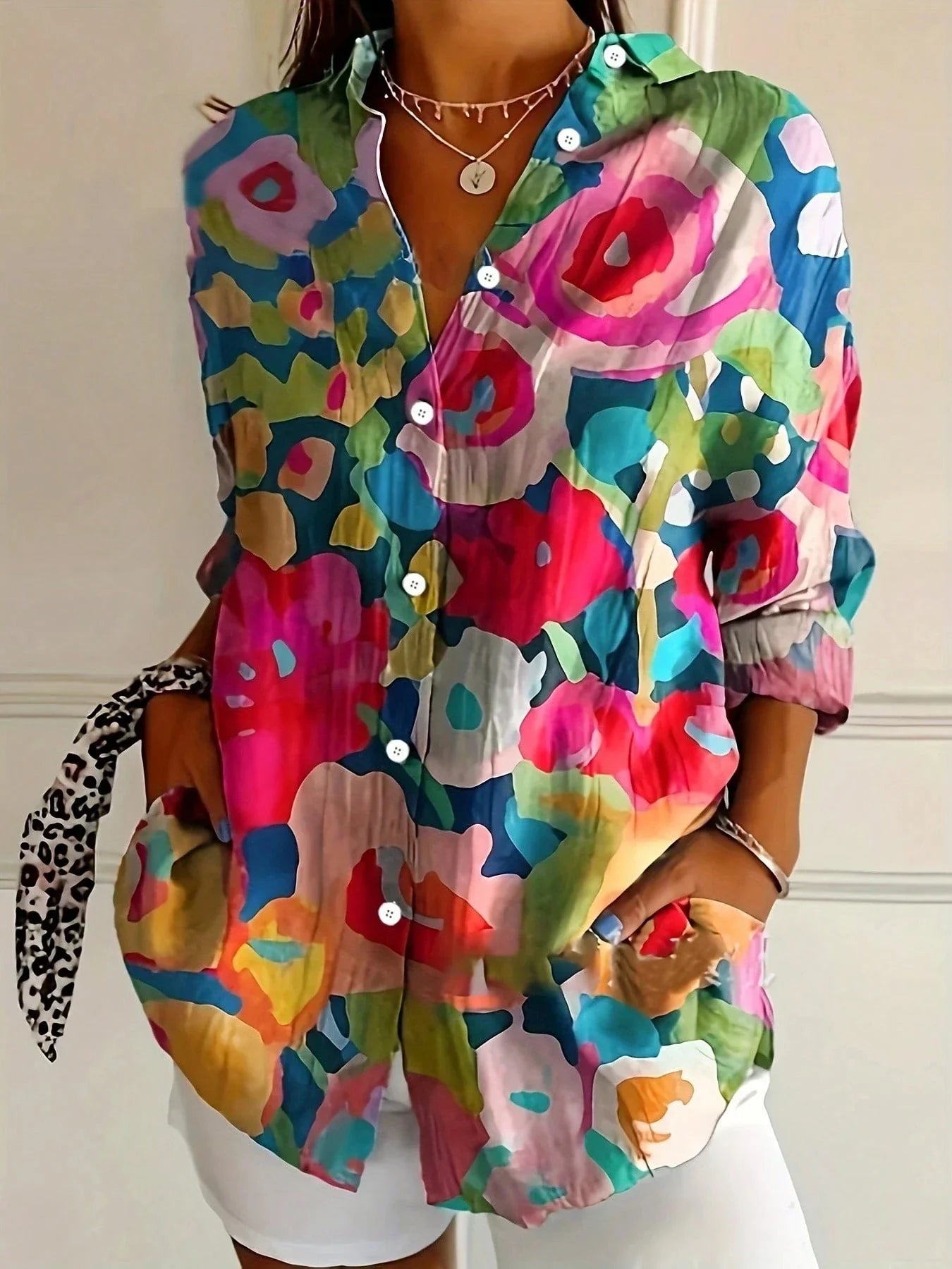 Sofia - Farverig Printbluse