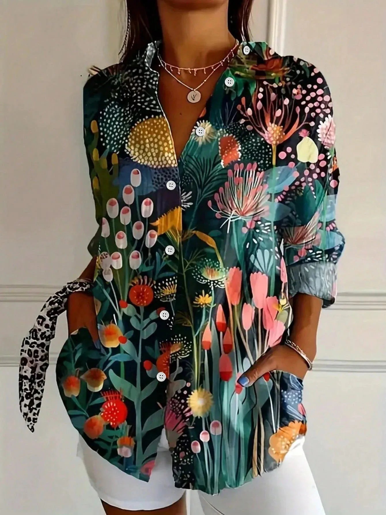 Sofia - Farverig Printbluse