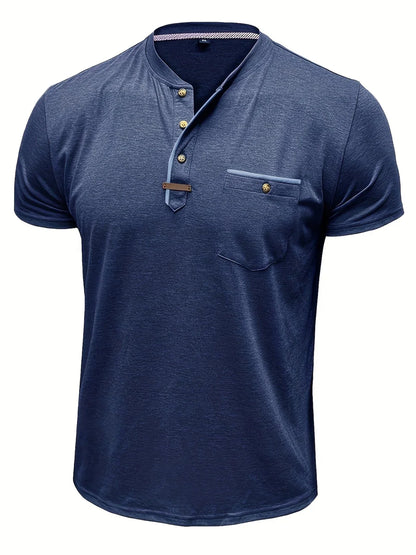Magnus - Elegant T-tröja med rund hals och ficka