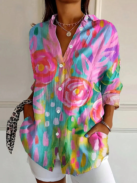 Sofia - Farverig Printbluse