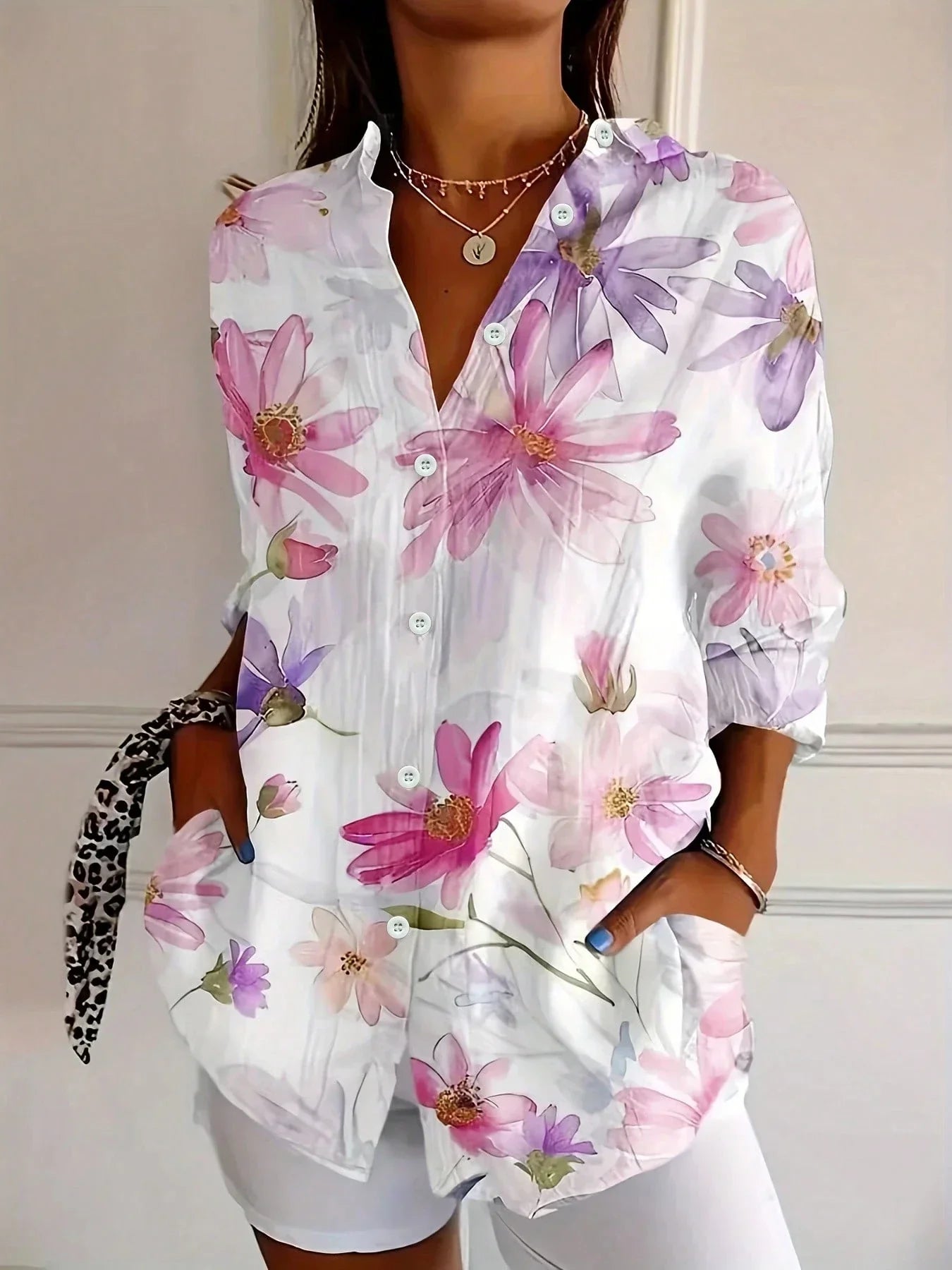 Sofia - Farverig Printbluse